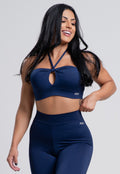 Top Versatily Marinho de Alça Fitness