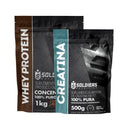 Kit: Whey Protein Concentrado 1Kg + Creatina Monohidratada 500g - 100% Importado
